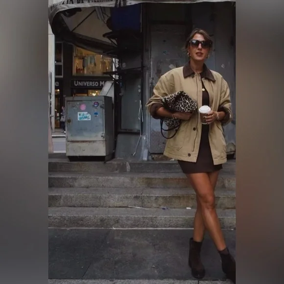 L.L.Bean Red/Brown Corduroy, Sz Large - Vintage Field Barn Jacket, Chore Coat - Picture 13 of 14